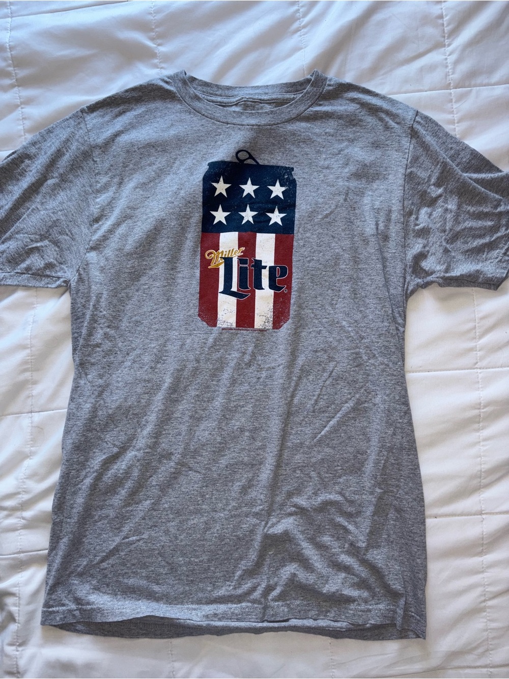 Men's Gray Miller lite American Flag Can Design